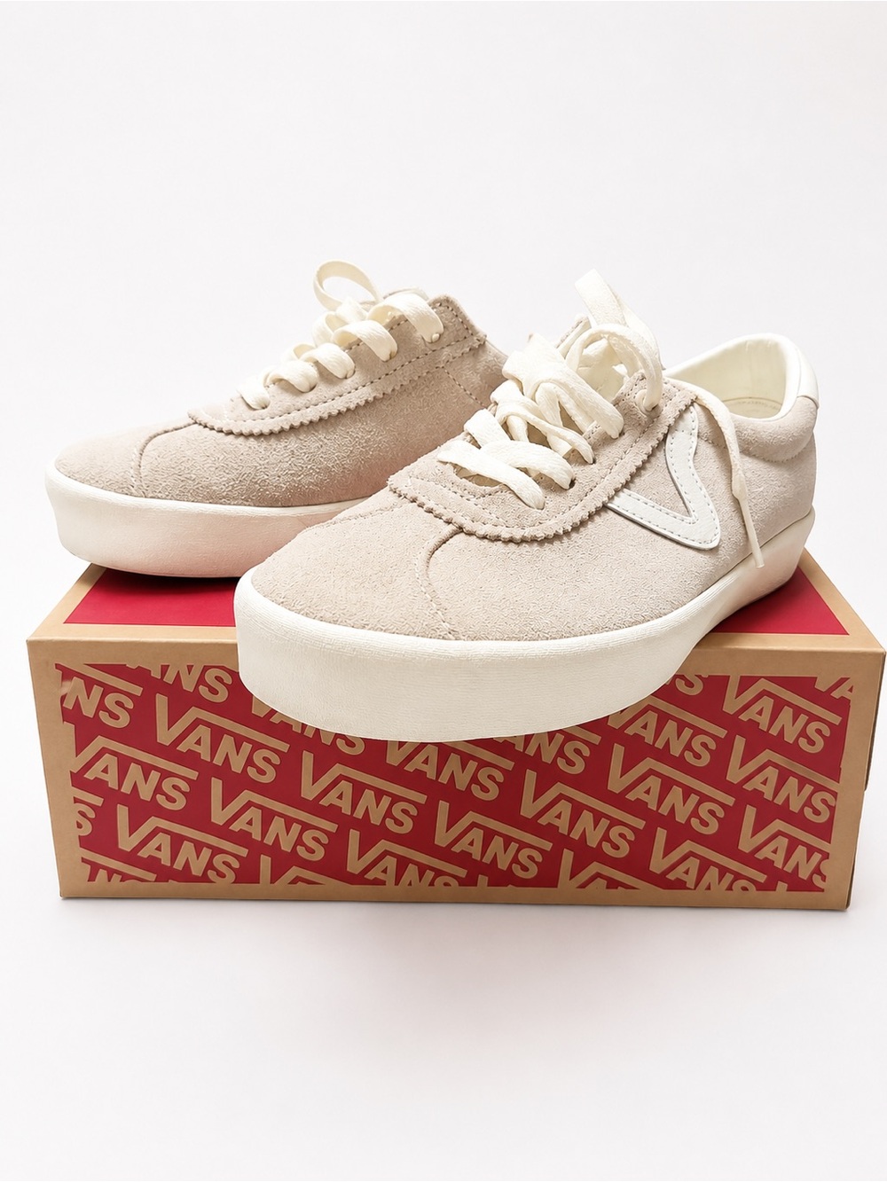 Vans Women's Suede Platform Sneakers in Light Beige
